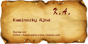 Kaminszky Ajna névjegykártya